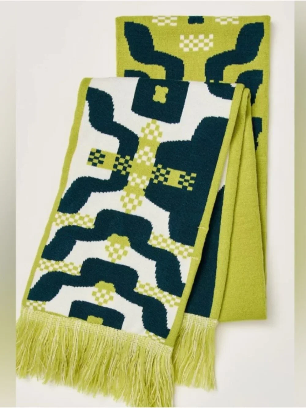 Free People Movement Big League Reversible Green Winter Colorful Scarf - NEW